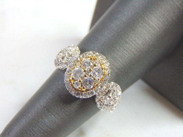 Damen 14K Gelb - Weißgold Diamant Ring 5.6G E1256 von MannysJewelry