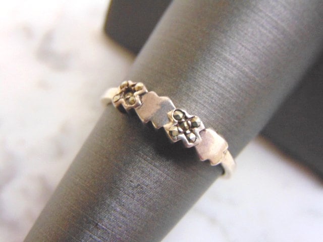 Damen Ring Vintage Sterling Silber 2.2G E2044 von MannysJewelry