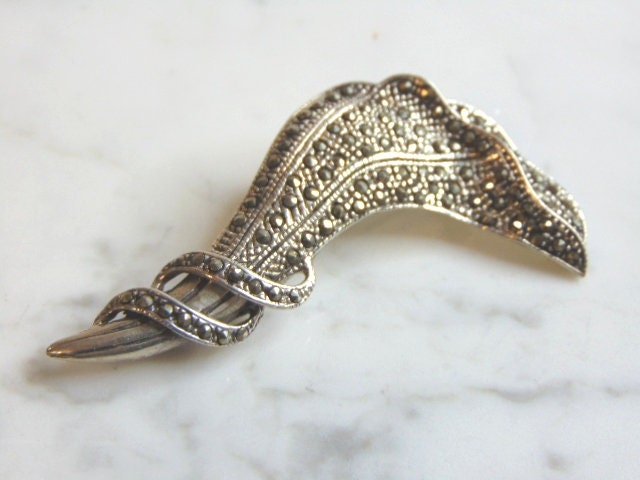 Damen Vintage Anstecker Sterling Silber Lilie Brosche 17.1G E1539 von MannysJewelry