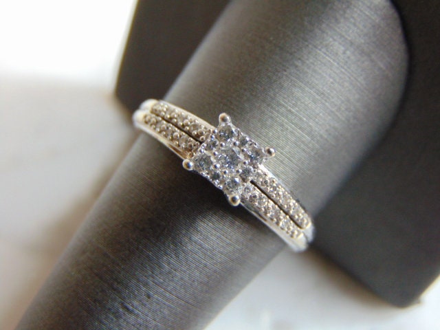 Damen Vintage Estate 10K Weißgold Diamant Ring 3.2G, E2378 von MannysJewelry