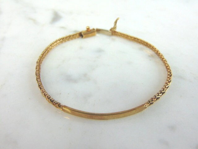 Damen Vintage Estate 14K Gelbgold Bar Armband 6.0G E5181 von MannysJewelry