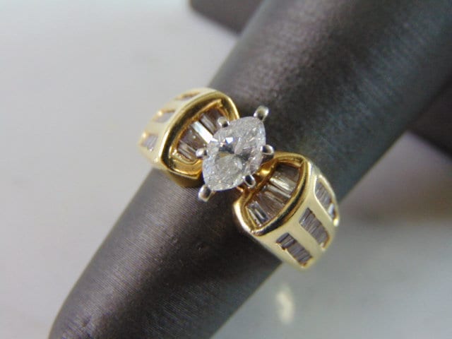Damen Vintage Estate 14K Gelbgold Marquise Diamant Ring 6.2G #e2880 Damen Vintage Estate 14K Gelbgold Marquise Diamant Ring 6.2G #e2880 von MannysJewelry