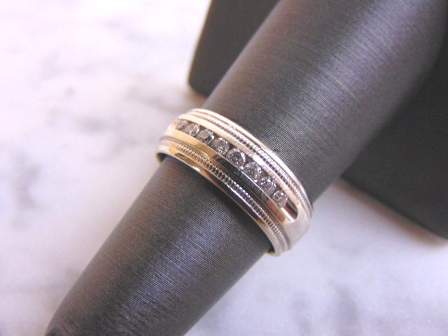 Damen Vintage Estate 14K Weißgold Diamant Ring, 4.7G E3850 von MannysJewelry