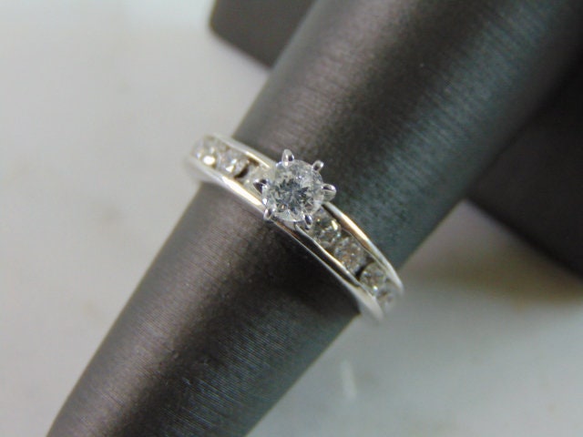 Damen Vintage Estate Platin Diamant Ring, 7.0G E3372 von MannysJewelry