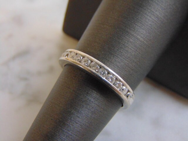 Damen Vintage Estate Platin Diamant Ring 3, 4G #e3836 von MannysJewelry
