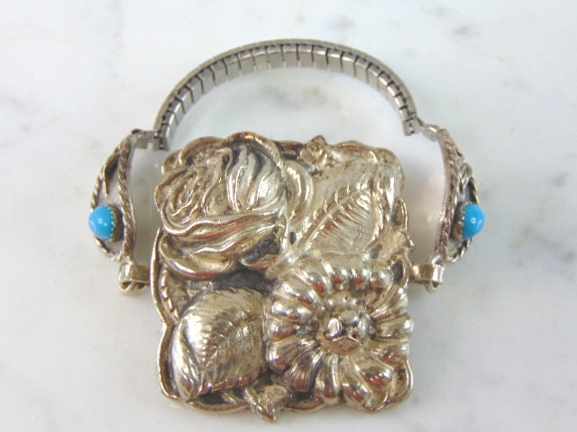 Damen Vintage Estate Sterling Silber Blumen Armband 43.7G E1921 Damen Vintage Estate Sterling Silber Blumen Armband 43.7G E1921 von MannysJewelry