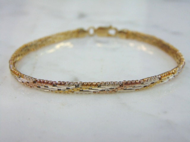 Damen Vintage Estate Sterling Silber Gold Ton Armband 8.5G E2404 Damen Vintage Estate Sterling Silber Gold Ton Armband 8.5G E2404 von MannysJewelry