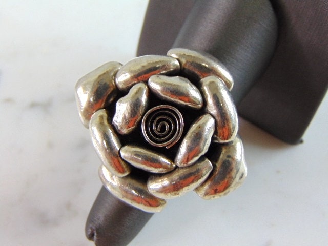 Damen Vintage Estate Sterling Silber Rose Ring 15.1G E2056 von MannysJewelry