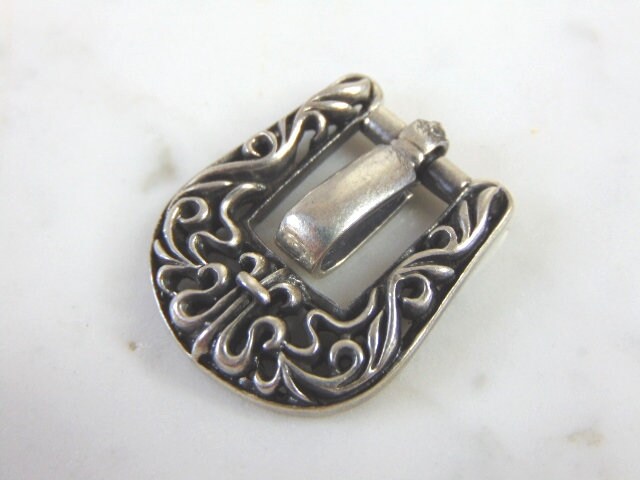 Damen Vintage Estate Sterling Silber Schnalle Anhänger 11, 5G E1293 von MannysJewelry