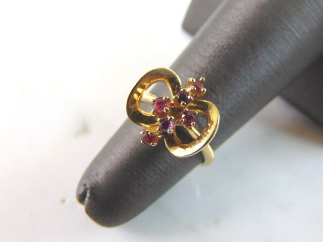 Damen Vintage Nachlass 14K Gelbgold Amethyst Ring 2, 8G E4396 von MannysJewelry