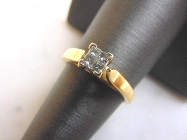 Damen Vintage Nachlass 14K Gelbgold Diamant Ring 4, 7G #e3333 von MannysJewelry
