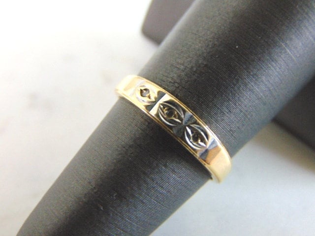 Damen Vintage Nachlass 14K Gelbgold Modernist Ring 2.2G E2122 von MannysJewelry