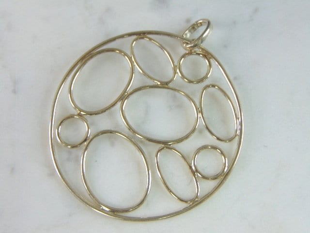 Damen Vintage Nachlass Sterling Silber Modernist Anhänger 19.8G E3142 von MannysJewelry