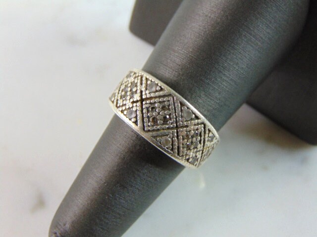 Damen Vintage Nachlass Sterling Silber Modernist Cz Ring 4.6G E5676 von MannysJewelry