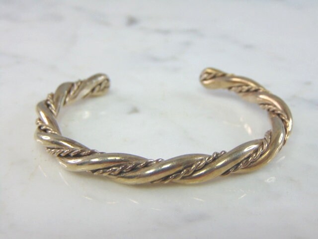Damen Vintage Nachlass Sterling Silber Modernist Manschette Armband 29.7G E913 von MannysJewelry