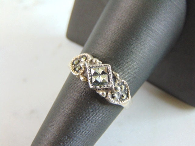 Damen Vintage Nachlass Sterling Silber Modernist Ring 2.7G E3144 von MannysJewelry
