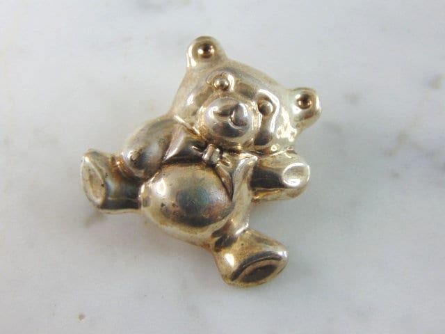 Damen Vintage Nachlass Sterling Silber Teddy Bär Brosche 11.2G E1997 von MannysJewelry