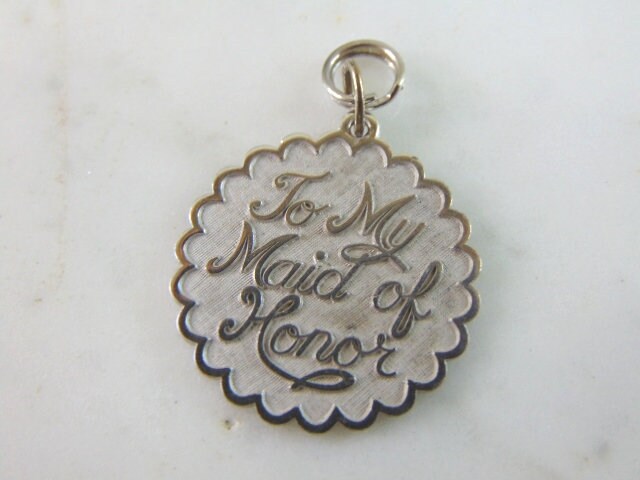 Damen Vintage Nachlass Sterling Silber Trauzeugin Charm 3.9G E4369 von MannysJewelry