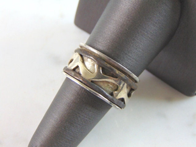 Damen Vintage Sterling Silber Fidget Ring 7.2G E1952 von MannysJewelry