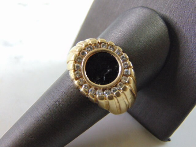 Herren 14K Gelbgold Diamant Onyx Ring 13, 0G #e3091 von MannysJewelry