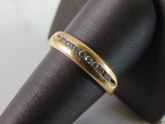 Herren Vintage Nachlass 14K Gelbgold Diamant Ring 4, 4G #e756 von MannysJewelry