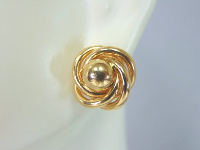 Pr Damen 14K Gelbgold Infinity Knoten Ohrstecker 4.2G E5219 von MannysJewelry