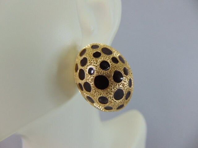 Pr Womens Vintage Nachlass 18K Gelbgold Leopard Ohrringe 12, 5G E1610 von MannysJewelry