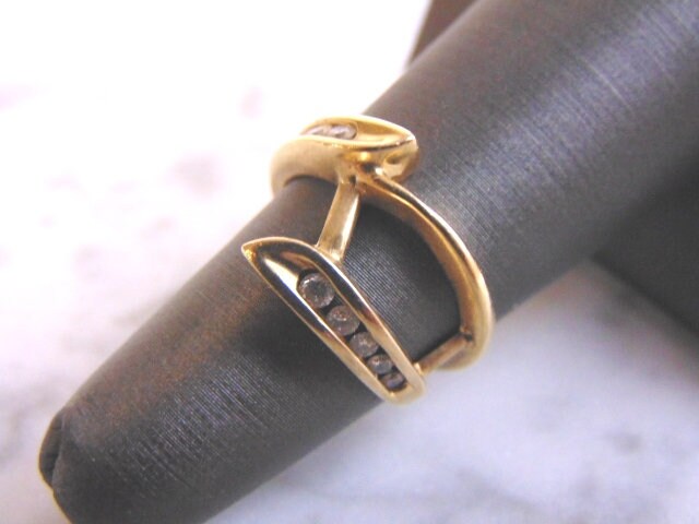 Schöner Damen Vintage Nachlass 14K Gelbgold Diamant Ring 3.3G E3834 von MannysJewelry