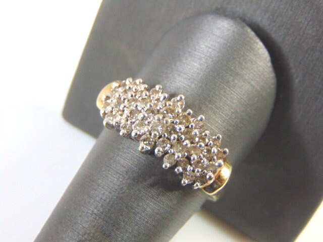 Schöner Vintage Damen Nachlass 14K Gelbgold Diamant Cluster Ring 5.6G E2003 von MannysJewelry