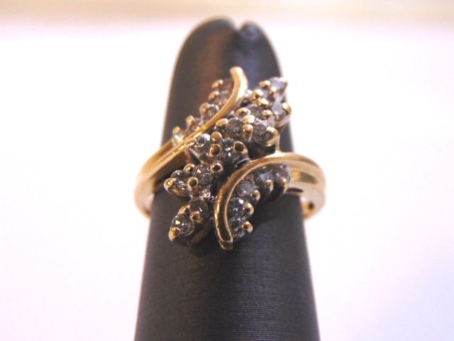 Unikat Damen Vintage Estate 14K Gold Diamant Cluster Ring 4.0G E2442 von MannysJewelry