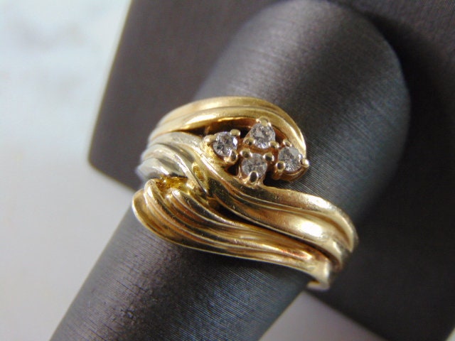 Unikat Damen Vintage Nachlass 14K Gold Diamant Ring 9.6G E2032 von MannysJewelry