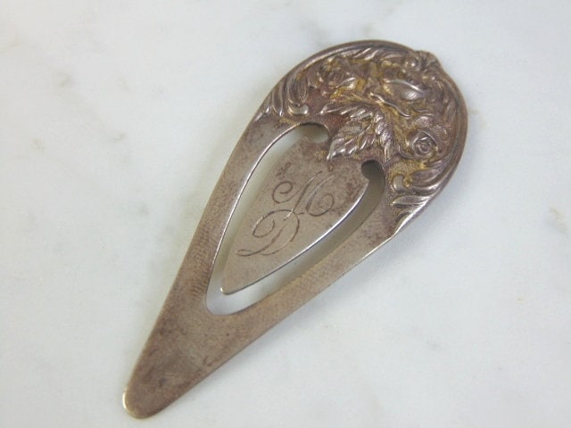 Vintage Antik Nachlass Kirk & Son Sterling Silber Repousse Buchmarke, 13.0G E1840 von MannysJewelry