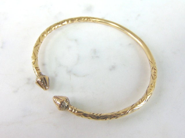 Vintage Estate 14K Gelbgold Armreif 21, 3G E5037 von MannysJewelry