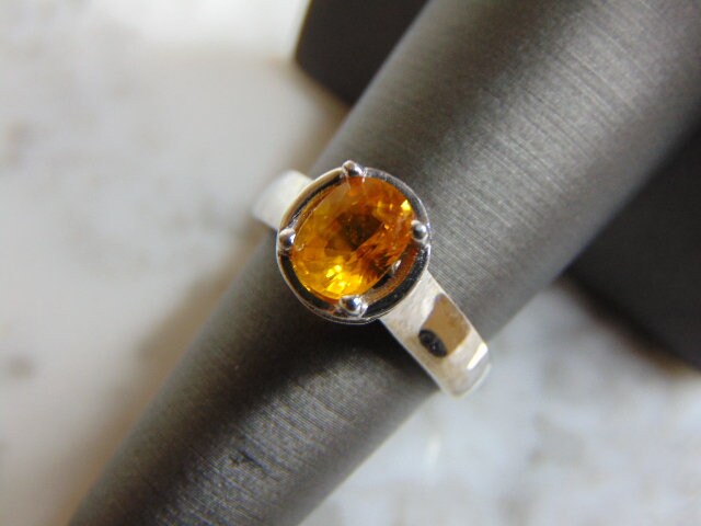 Vintage Estate 14K Weißgold Ring Mit Zirkon Stein & Diamanten 5, 5G E3002 von MannysJewelry