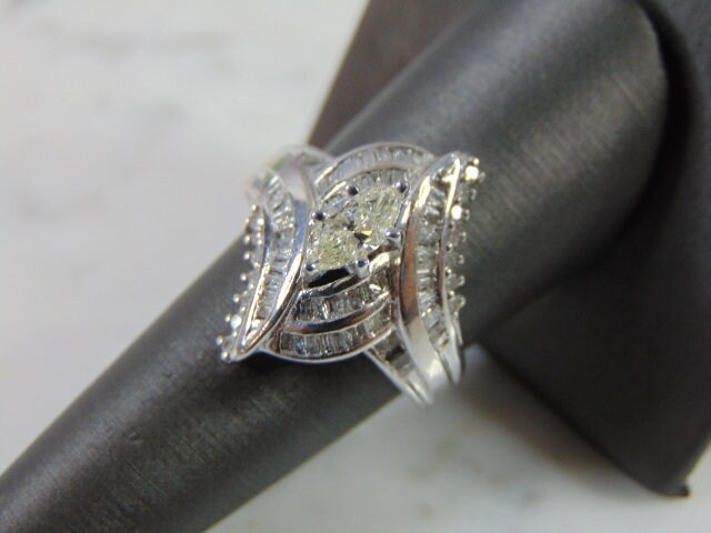 Vintage Sterling Silber Diamant Verlobungsring 6.6G #e1339 von MannysJewelry