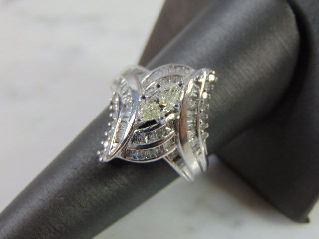 Vintage Sterling Silber Diamant Verlobungsring 6.6G #e1339 von MannysJewelry