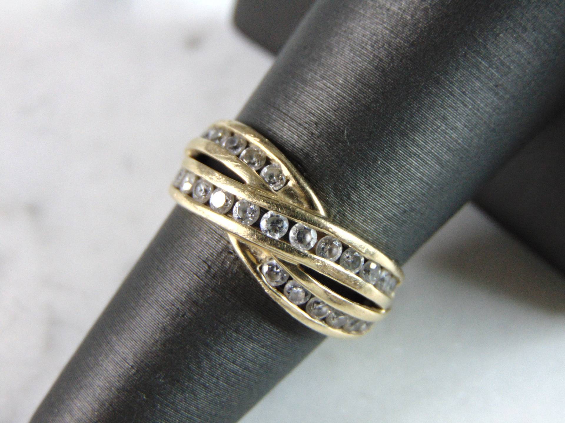 Womens Vintage Nachlass 14K Gelbgold Cz Ring 3.8G E757 von MannysJewelry