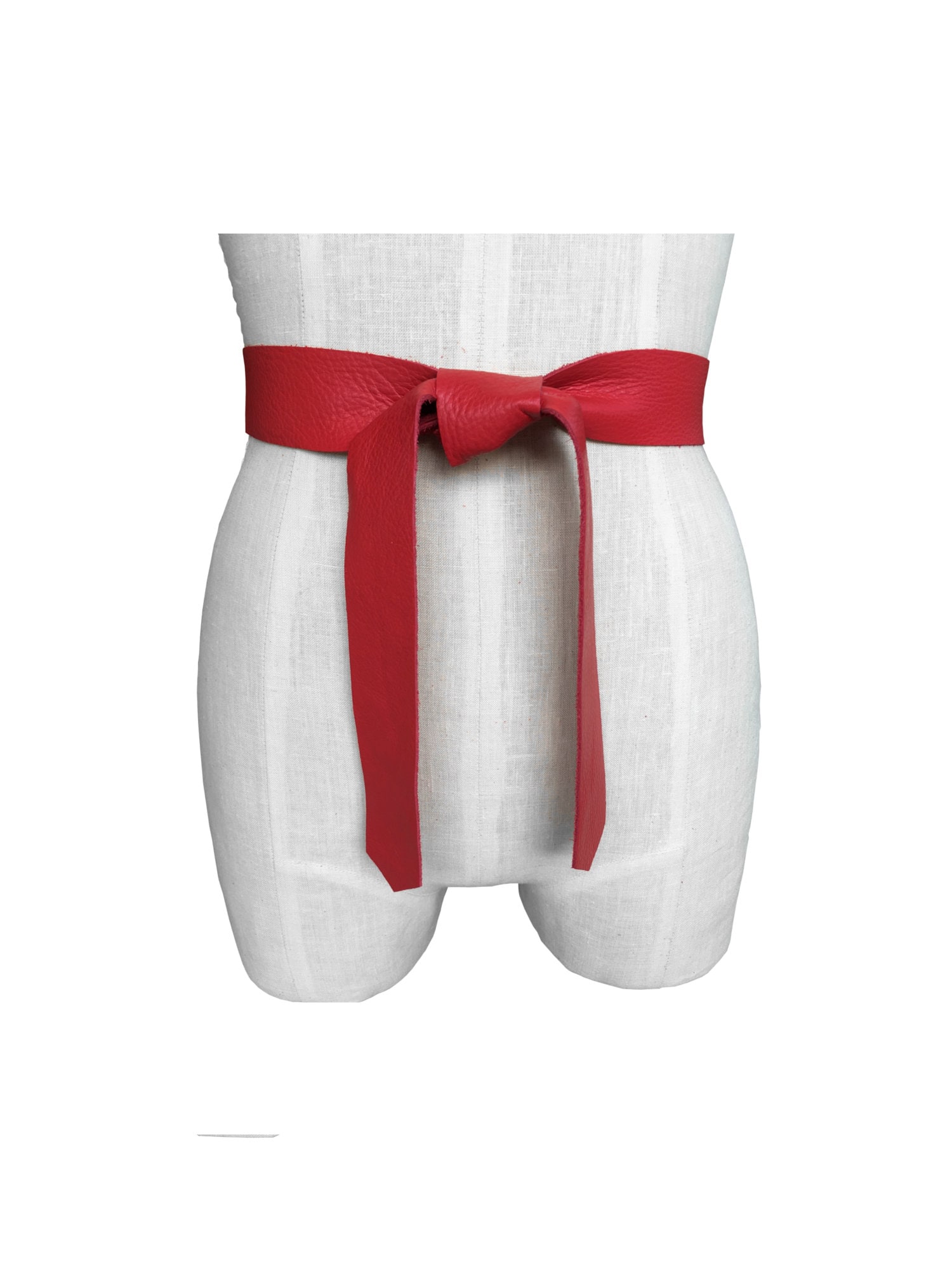 Roter Ledergürtel, Weicher Ledergürtel 3, 5 cm, Nahtloser Rindsledergürtel, Lederschärpe Für Frauen, Leichter Mantelgürtel, Kleidergürtel von ManoBello