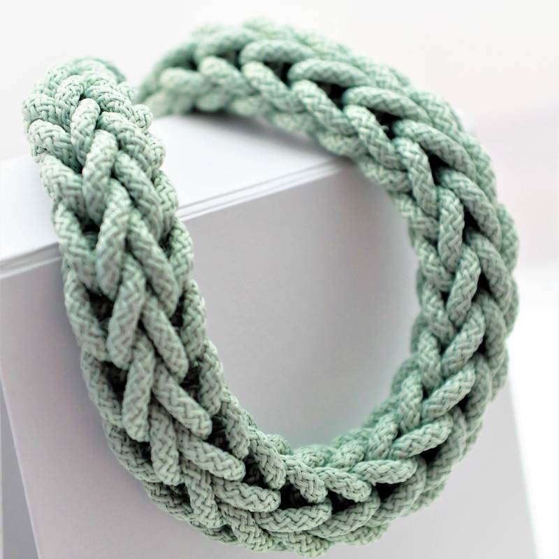Mint Chunky Classic Halskette. Seil Geflochtene Elegante Halskette Mint Chunky Classic Halskette. Seil Geflochtene Elegante Halskette von ManoShopLT