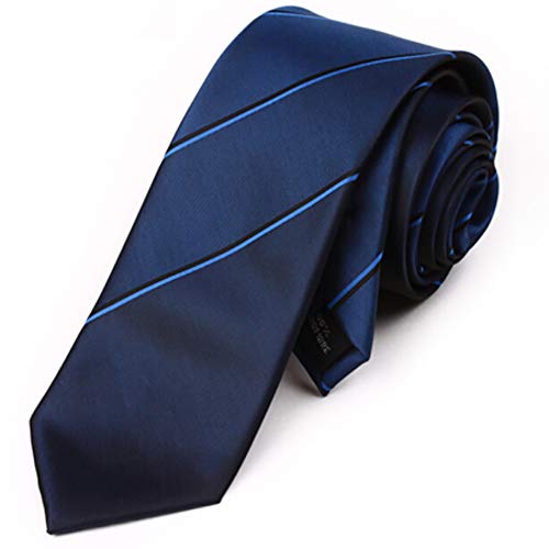 Manoble Herren Krawatte Blau Schwarz Farbverlauf Gestreift 7,9 cm Krawatten für Männer + Geschenkbox, Marineblau, Einheitsgröße von Manoble