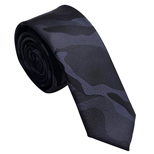 Manoble Schmale Camo Krawatte, für Herren, 5,1 cm, Schwarz / Grau / Camouflage von Manoble