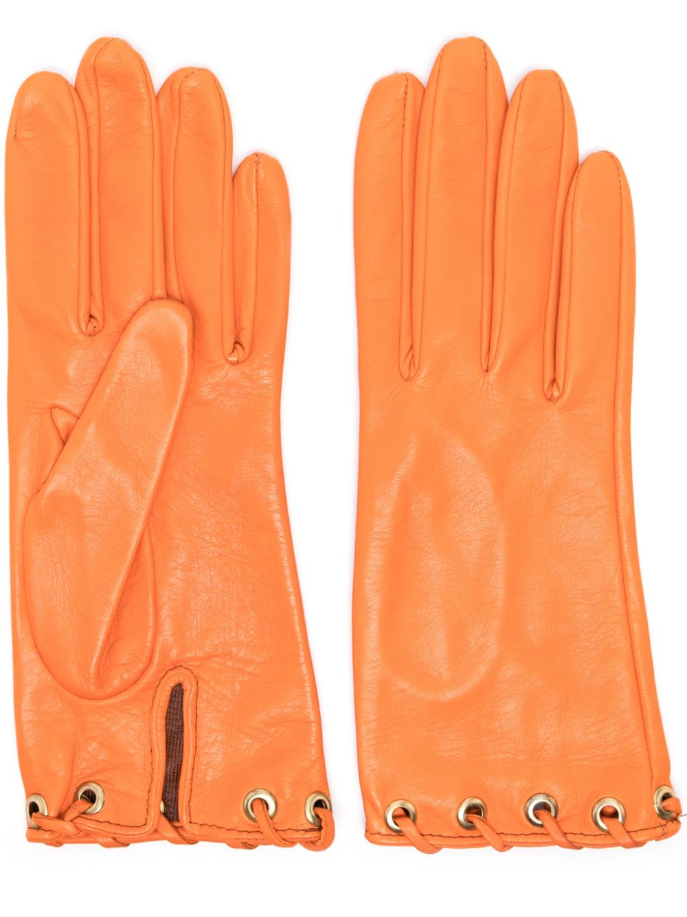 Manokhi Handschuhe mit Ziernähten - Orange von Manokhi