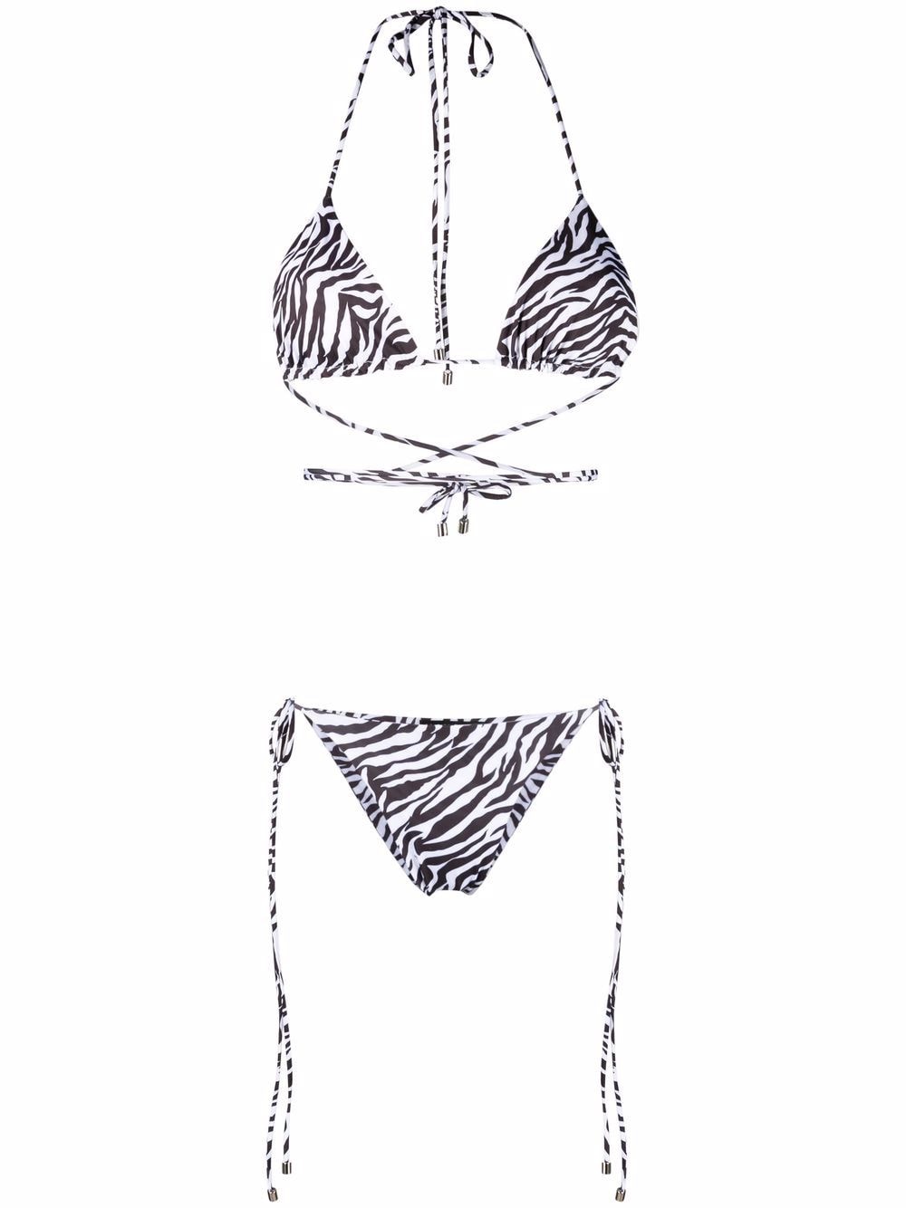 Manokhi Neckholder-Bikini mit Zebra-Print - Schwarz von Manokhi