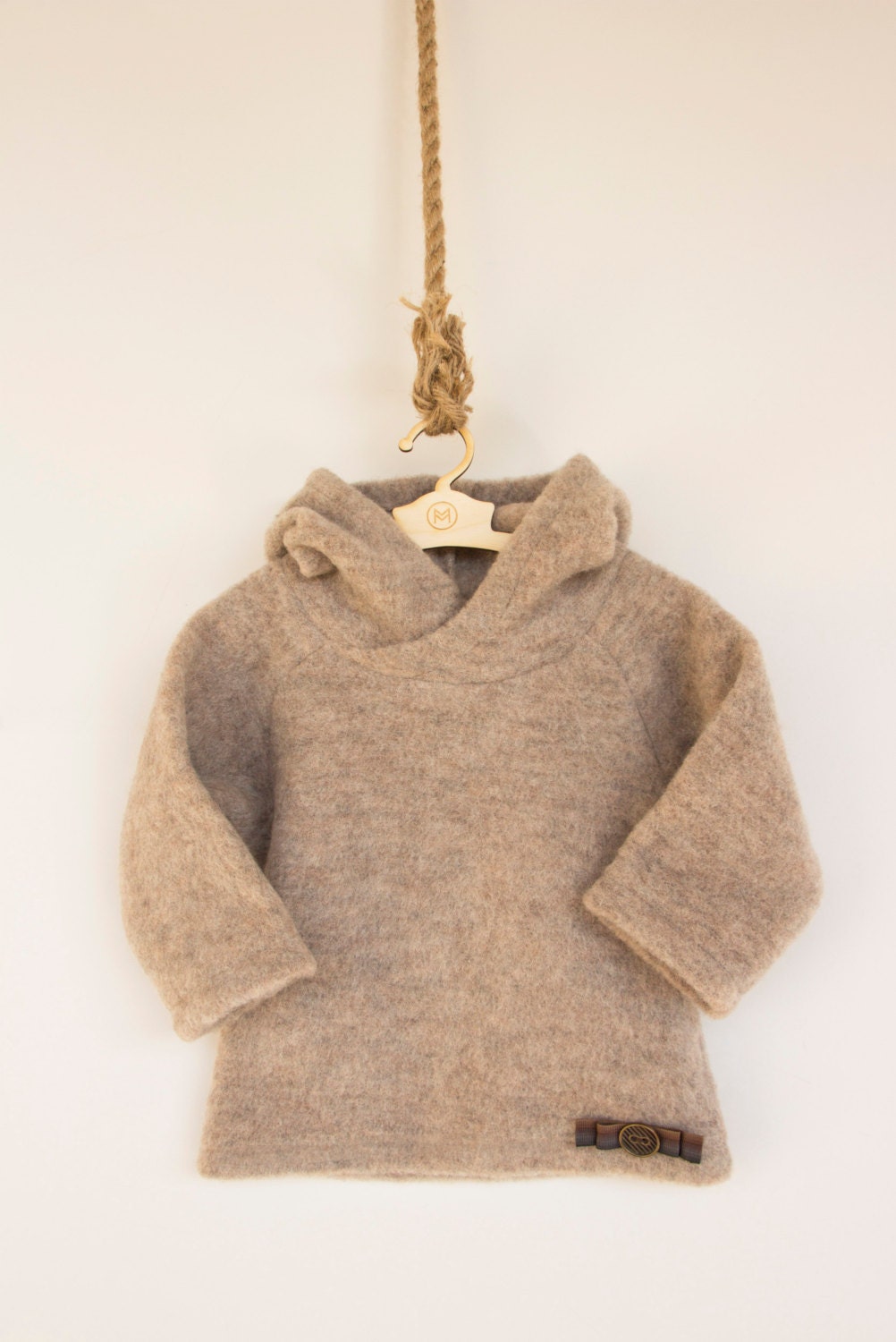Pullover Aus Merinowolle/ Baby Wollpullover/ Timberman's Hoody von Manoko