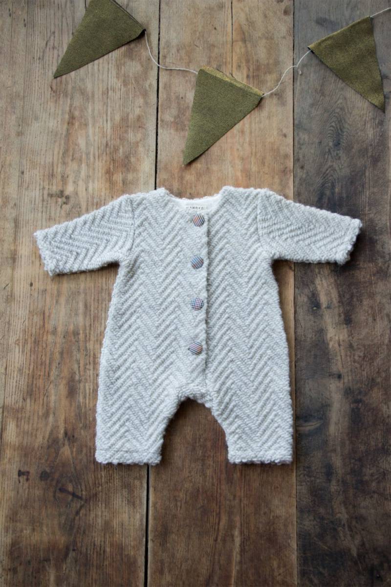 Weihnachtsverkauf Woll-Overall in Creme/Overall Mit Aufnäher/Woll-strampler von Manoko