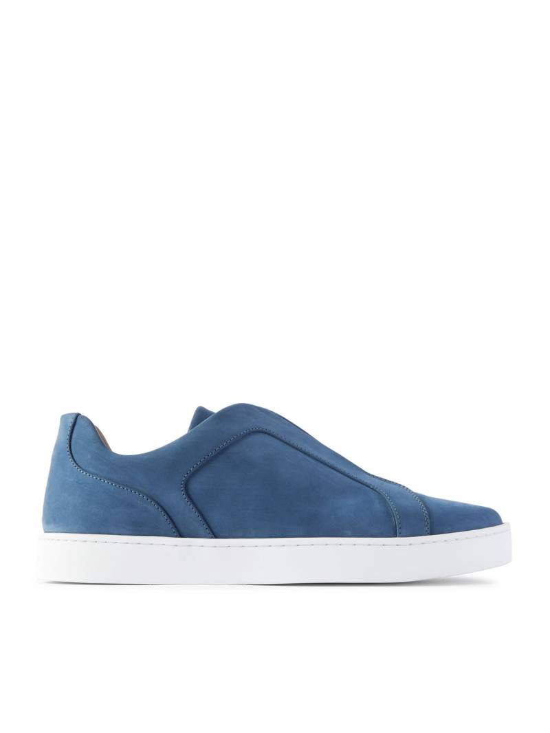 Manolo Blahnik - Agilio Nubuck Slip-On Sneakers - Men - Blue - UK 10.5 von Manolo Blahnik
