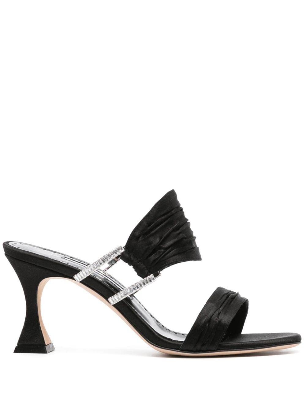 Manolo Blahnik Mules aus Satin 70mm - Schwarz von Manolo Blahnik