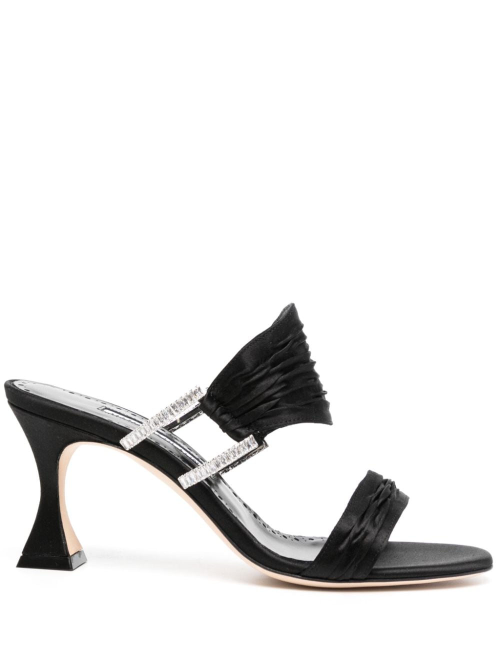 Manolo Blahnik Chinap Mules aus Satin 70mm - Schwarz von Manolo Blahnik