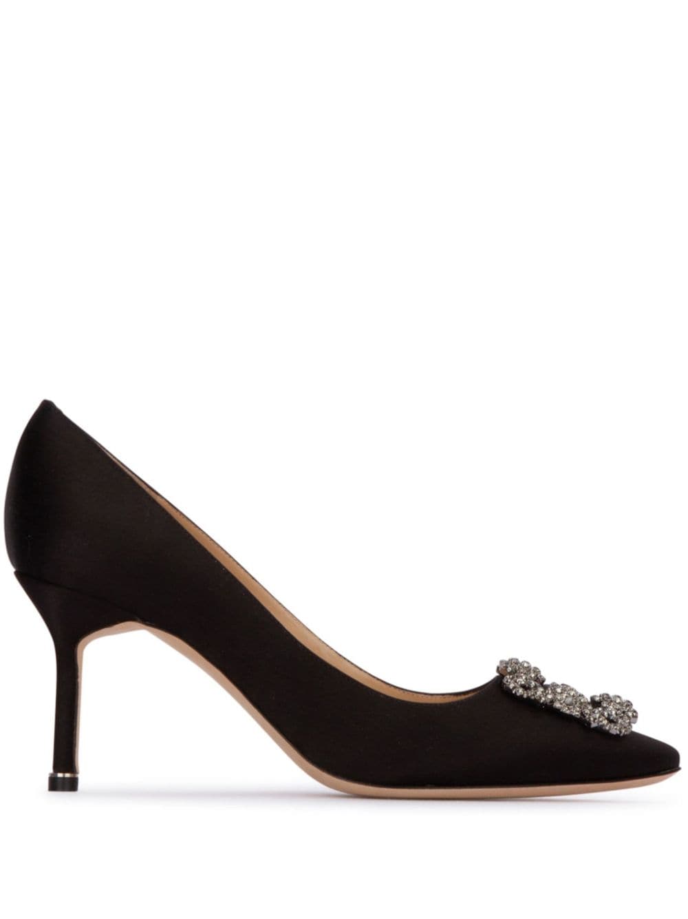 Manolo Blahnik 'Hangisi 70' Pumps aus Seidensatin - Schwarz von Manolo Blahnik