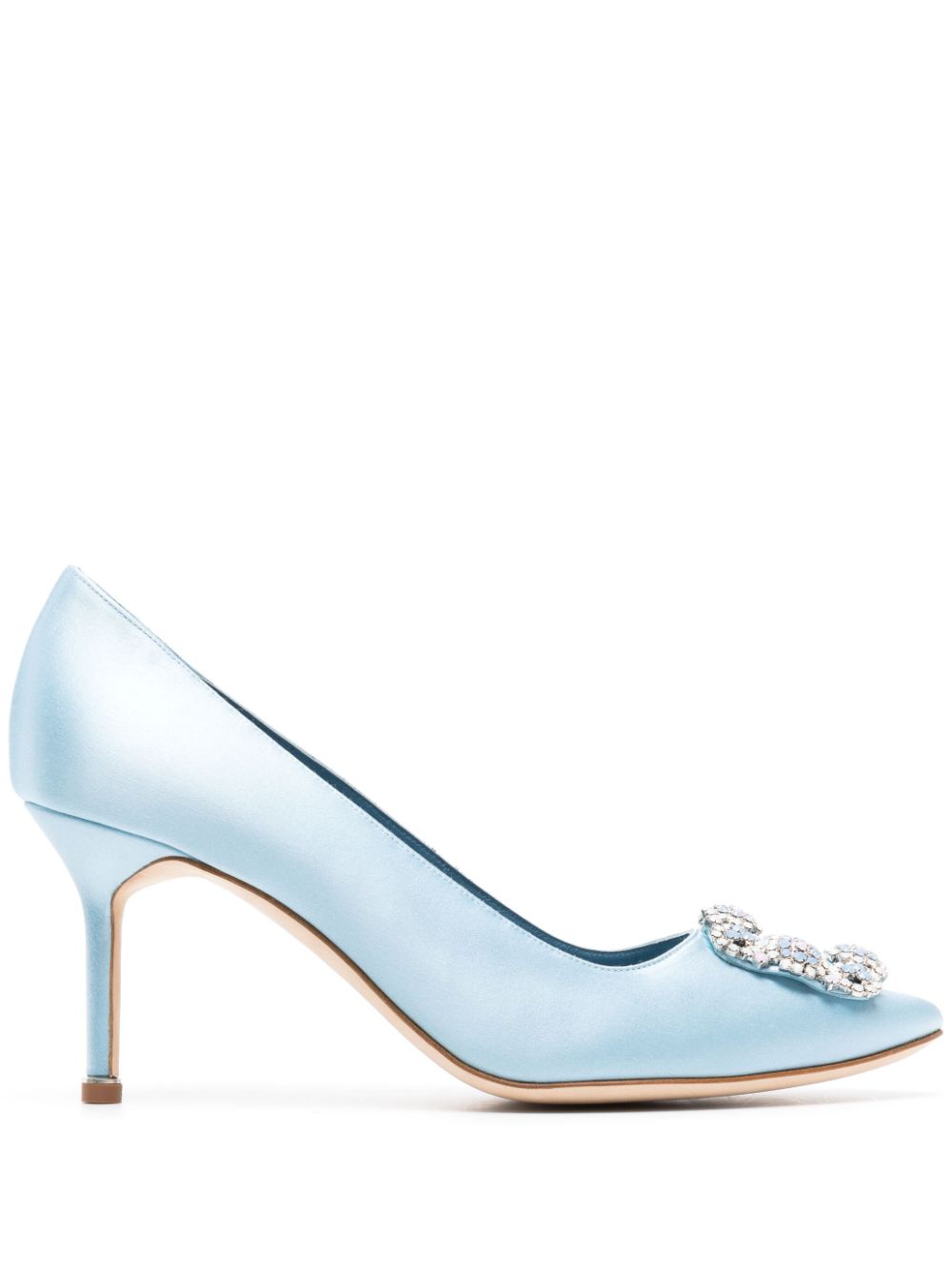 Manolo Blahnik Hangisi Pumps mit Kristallen 70mm - Blau von Manolo Blahnik